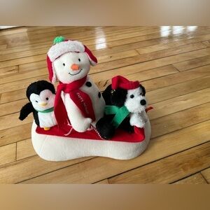 Hallmark Holiday Hallmark Jingle Pals Snowman Sleigh Ride Musical Plush 07 WORKS